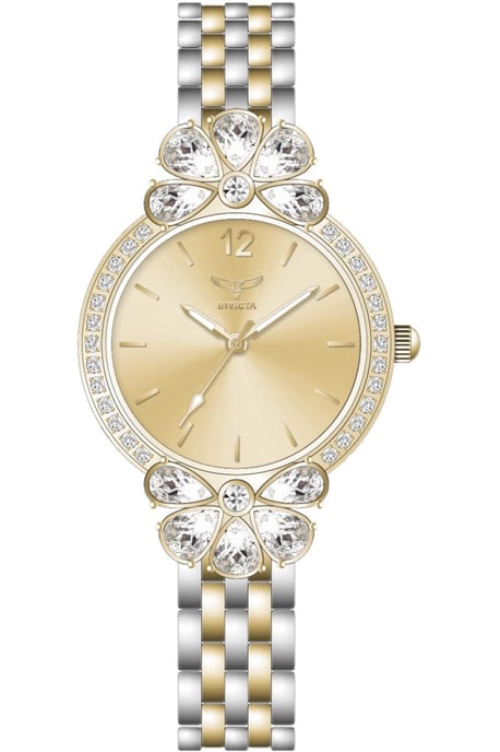 Invicta Wildflower 69105 Dames Horloge - Quartz Uurwerk - met gouden Wijzerplaat - 30mm - Image 1