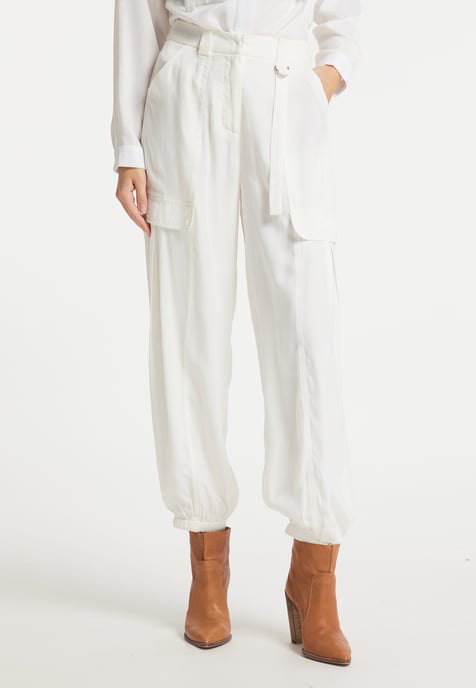 Dreimaster Stof broek Dames wit - Image 3