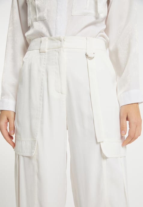 Dreimaster Stof broek Dames wit - Image 5