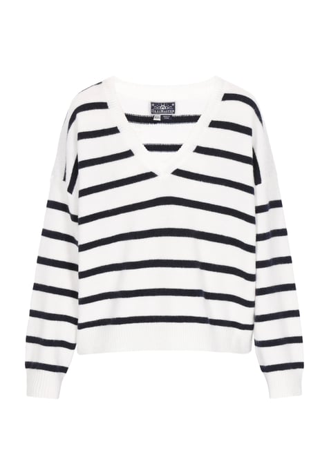 Dreimaster Jumper vrouwen gebroken witte marineblauwe strepen - Image 1