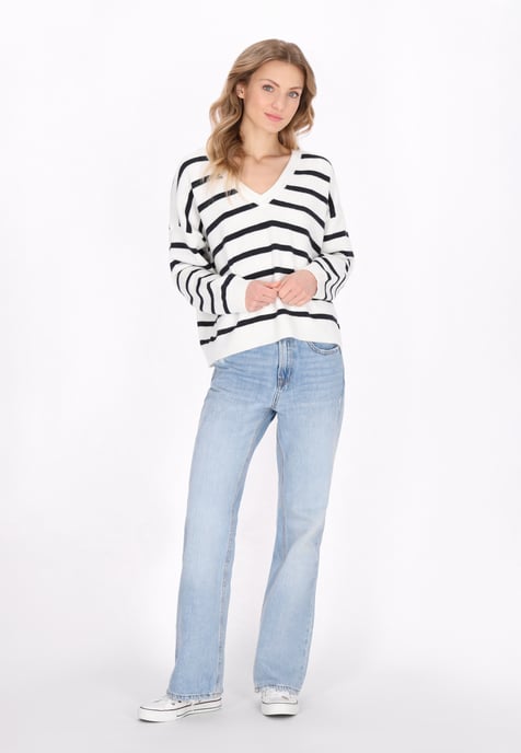 Dreimaster Jumper vrouwen gebroken witte marineblauwe strepen - Image 2