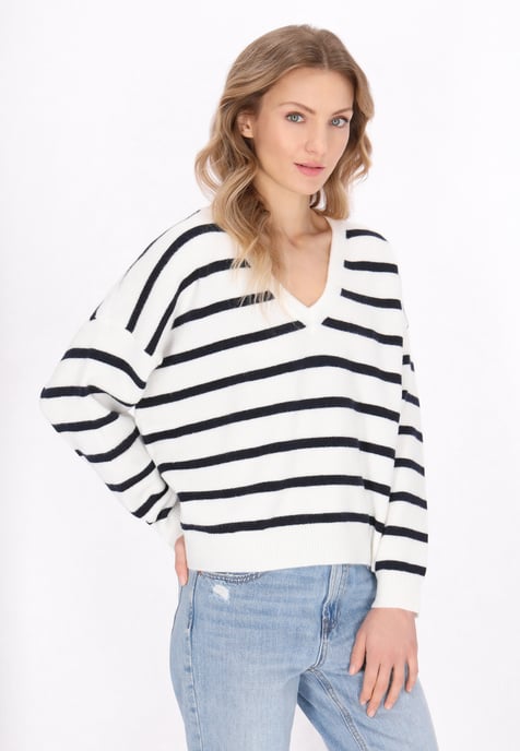 Dreimaster Jumper vrouwen gebroken witte marineblauwe strepen - Image 3