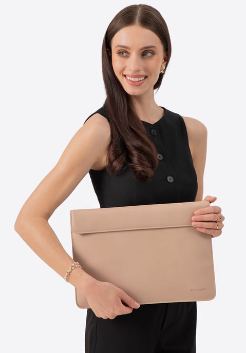 Wittchen Heren 13" Laptophoes in Imitatieleer Beige - Image 2