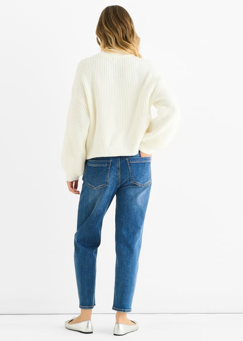 Witte oversized trui met grove steken - Image 4