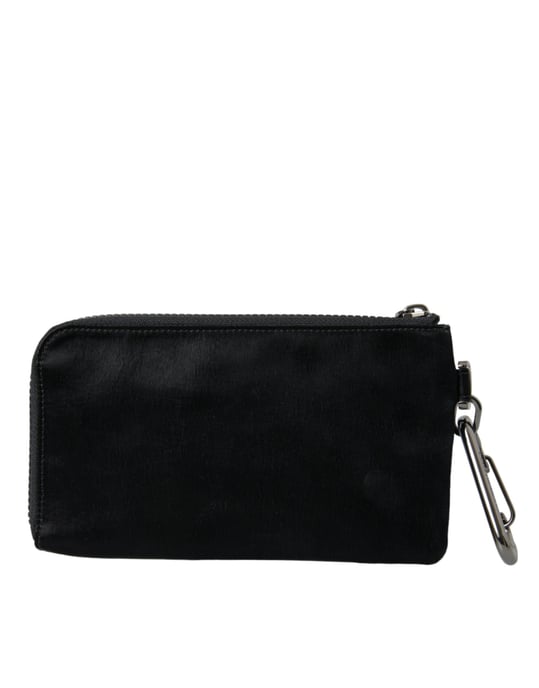 Zwarte Nylon Logo Plaque Sleutelhanger Pouch Clutch Tassen - Image 2