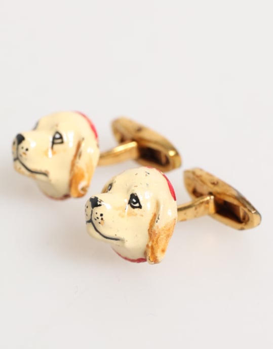 Messing Goudkleurige Honden Pups Mannen Accessoires Manchetknopen - Image 2