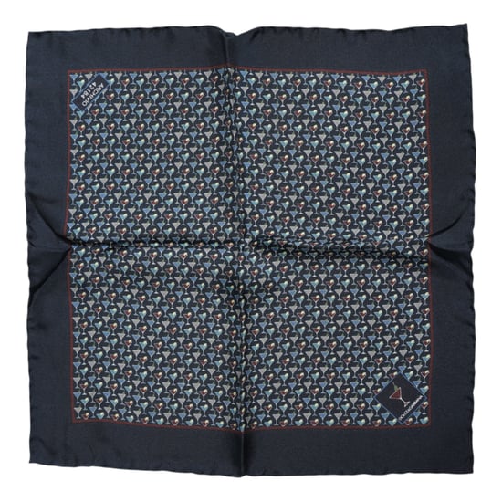 Blauwe Cocktail Zijde Vierkante Foulard Sjaal - Image 2