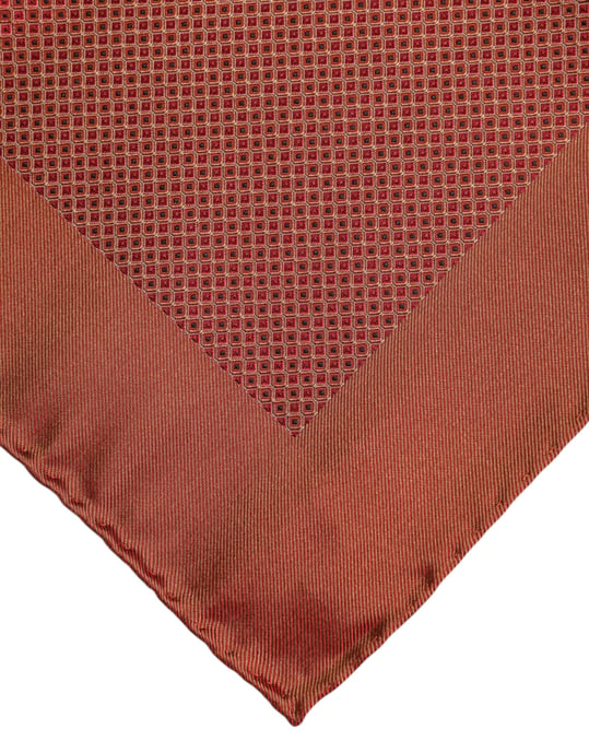 Oranje Zijden Vierkante Mannen Foulard Sjaal - Image 2