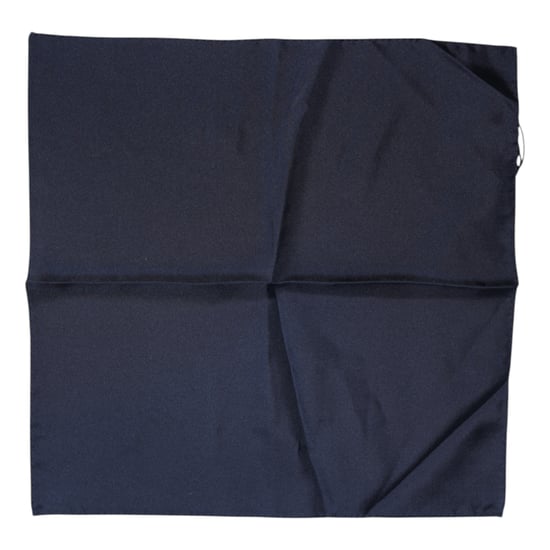Donkerblauwe Zijde Vierkante Mannen Foulard Sjaal - Image 2