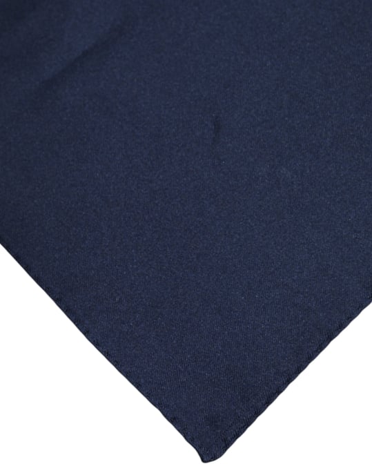 Donkerblauwe Zijde Vierkante Mannen Foulard Sjaal - Image 3