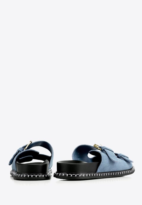 Wittchen Dames Blauwe Suède Leren Slippers - Image 4