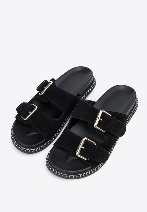 Wittchen Dames Zwarte Suède Leren Slippers - Image 2