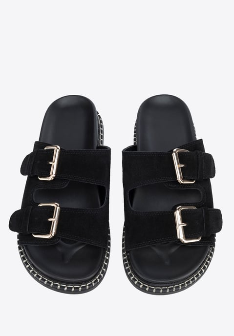 Wittchen Dames Zwarte Suède Leren Slippers - Image 3