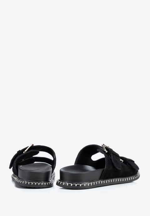 Wittchen Dames Zwarte Suède Leren Slippers - Image 4
