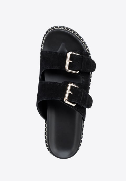 Wittchen Dames Zwarte Suède Leren Slippers - Image 5