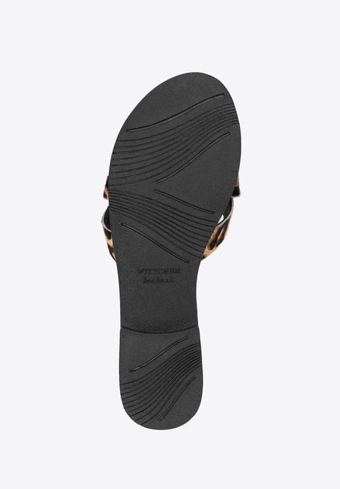 Wittchen Dames Animal Print Leren Slippers Zwart en Bruin Natuurlijk Leer - Image 6