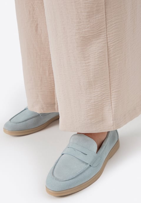 Wittchen Dames Klassieke Blauwe Suède Mocassins - Image 1