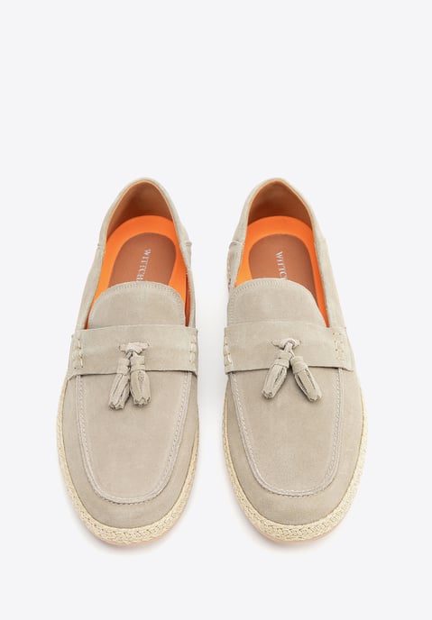Wittchen beige suède leren loafers met kwastje voor heren - Image 3