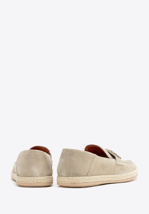 Wittchen beige suède leren loafers met kwastje voor heren - Image 4