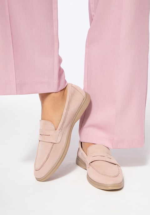 Wittchen Dames Klassieke Roze Suède Mocassins - Image 1