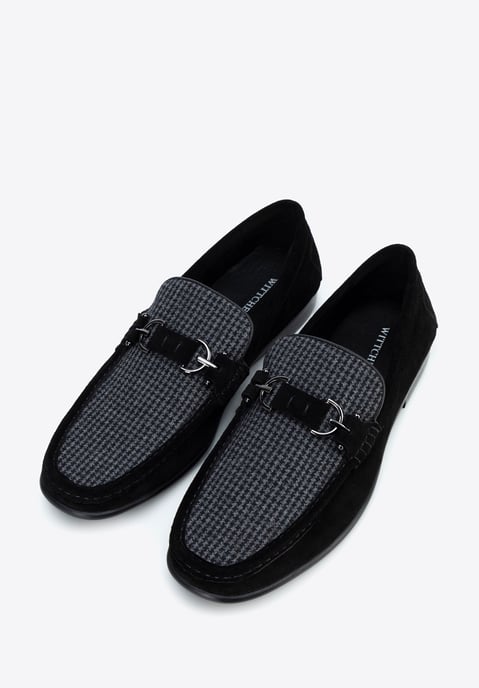Wittchen Heren Zwarte Geruite Stoffen Mocassins - Image 3