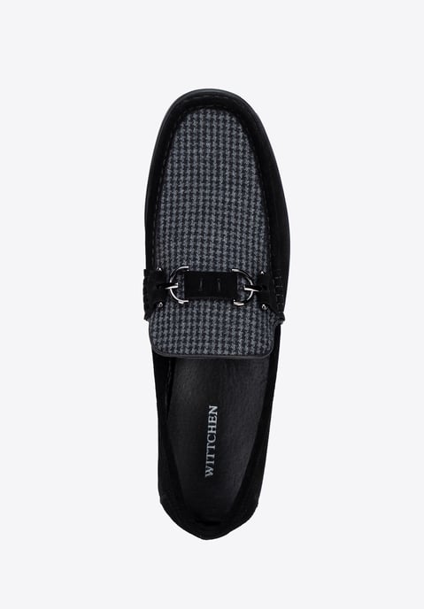 Wittchen Heren Zwarte Geruite Stoffen Mocassins - Image 6