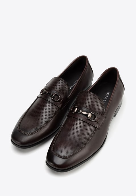Wittchen Heren Leren Loafers met Gesp op de Band, Donkerbruin, Natuurlijk Leer - Image 2