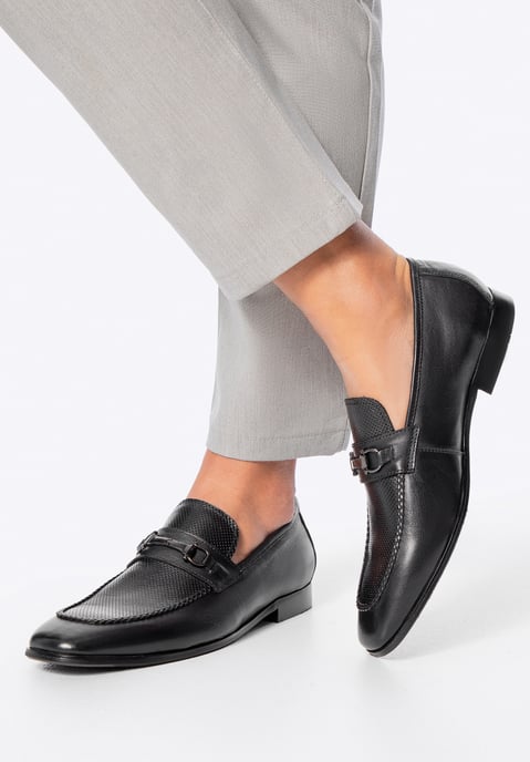 Wittchen Heren Leren Loafers met Gesp op Band Zwart Natuurlijk Leer - Image 2
