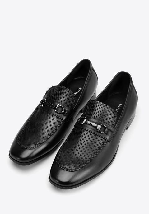 Wittchen Heren Leren Loafers met Gesp op Band Zwart Natuurlijk Leer - Image 3