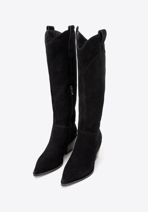 Wittchen Dames Zwarte Suède Cowboylaarzen - Image 1