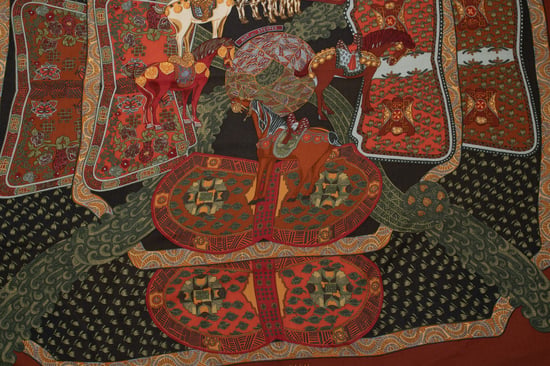 Hermes Art des Steppes kasjmiersjaal in rood - Image 3