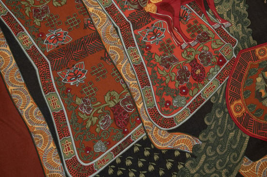 Hermes Art des Steppes kasjmiersjaal in rood - Image 4