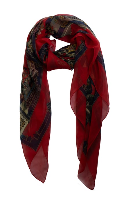 Hermes Astres et Soleils zijden sjaal in rood - Image 2