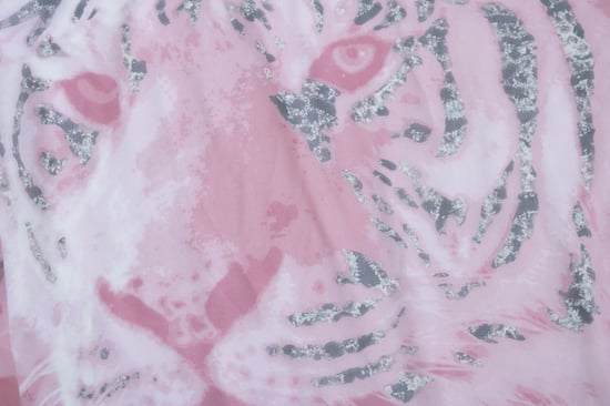 Cartier sjaal met diamant- en jaguarprint in roze - Image 3