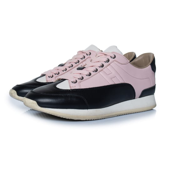Hermes Goal sneakers in zwart en roze - Image 1