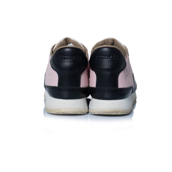 Hermes Goal sneakers in zwart en roze - Image 3