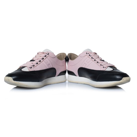 Hermes Goal sneakers in zwart en roze - Image 6
