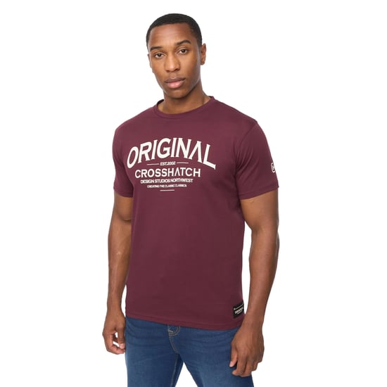 Crosshatch Heren Vintage T-shirt (Raisin Paars) - Image 1
