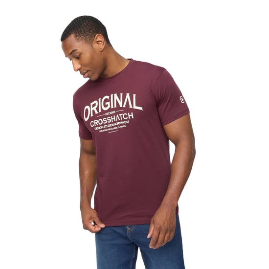 Crosshatch Heren Vintage T-shirt (Raisin Paars) - Image 3