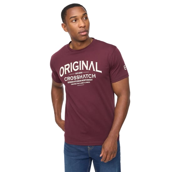 Crosshatch Heren Vintage T-shirt (Raisin Paars) - Image 4