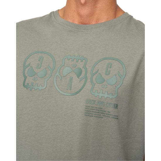 Duck and Cover Heren Deltamans T-shirt (Donker Olijf) - Image 3