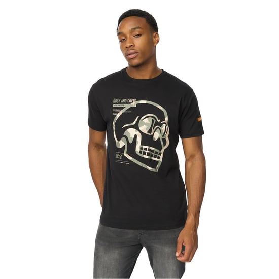 Duck and Cover Heren Skullmatic T-Shirt (Zwart) - Image 3