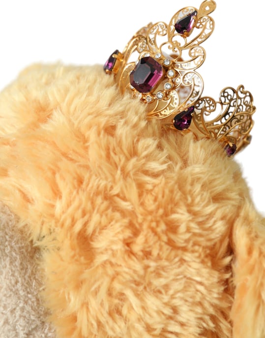 Bruine Teddybeer Gouden Kristallen Kroon Haarband Diadeem - Image 2