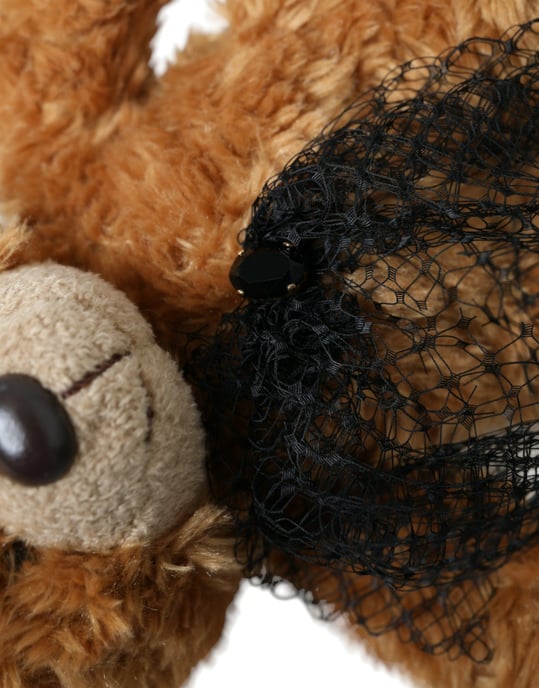 Bruine Teddybeer Gouden Kristallen Kroon Haarband Diadeem - Image 3