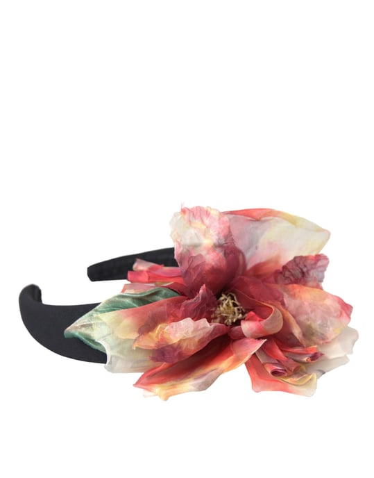 Roze Zijden Bloemen Zwarte Tiara Vrouwen Haarband Diadeem - Image 2