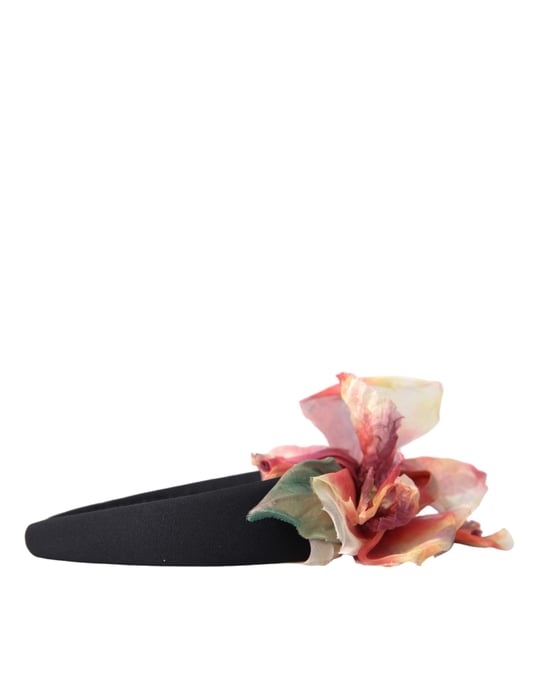 Roze Zijden Bloemen Zwarte Tiara Vrouwen Haarband Diadeem - Image 4
