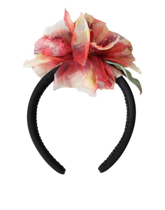 Roze Zijden Bloemen Zwarte Tiara Vrouwen Haarband Diadeem - Image 5