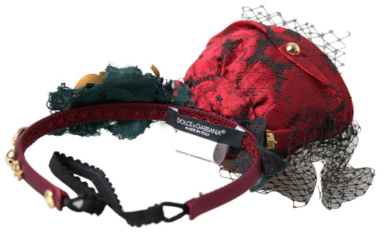 Rode met multikleurige rozenzijde kristallen netlogo diadeem hoofdband - Image 3