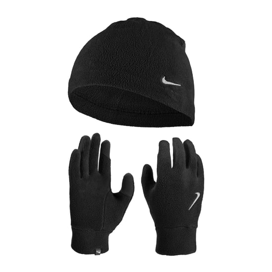 Nike Fleece Logo Muts en Handschoenen Set (Zwart) - Image 1