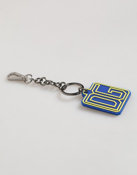 Blauwe Gele DG Rubber Logo Zilveren Mannen Sleutelhanger Sleutelsring - Image 3